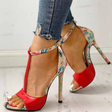 Sexy Stripper Women Sandals T Strap High Heels