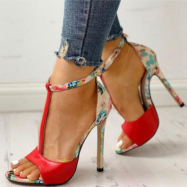 Sexy Stripper Women Sandals T Strap High Heels