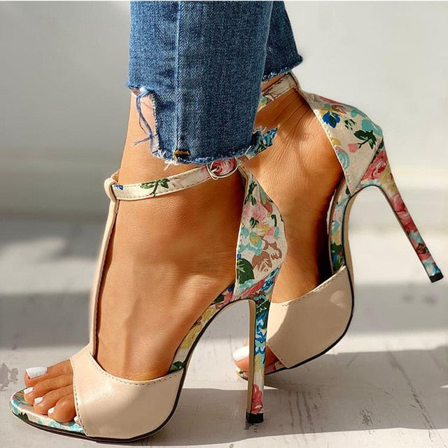 Sexy Stripper Women Sandals T Strap High Heels