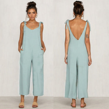 Casual Loose Linen Cotton Jumpsuit