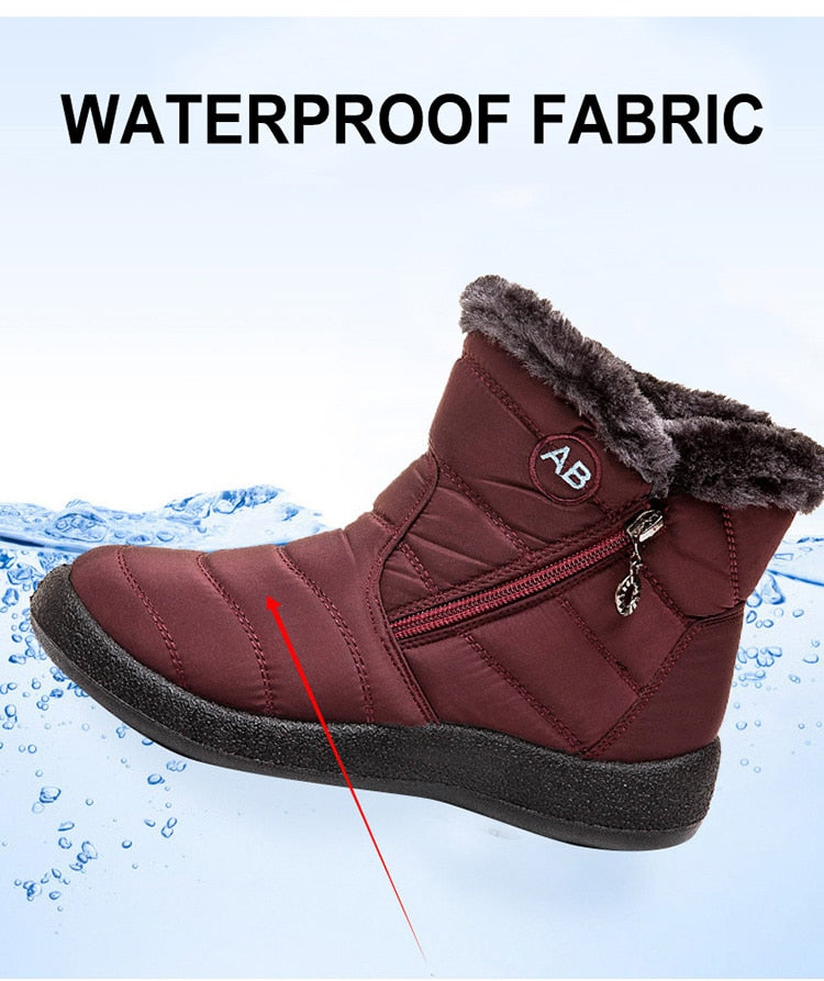 Waterproof Snow Plush Warm Ankle Boots