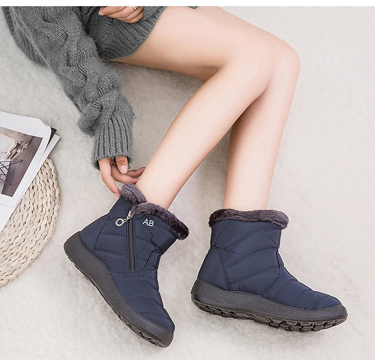 Waterproof Snow Plush Warm Ankle Boots