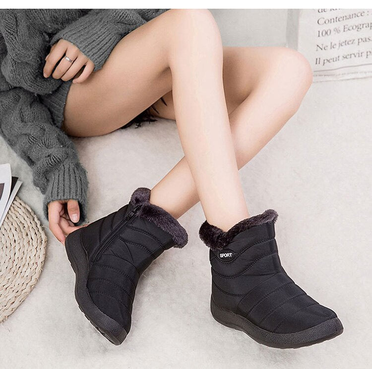 Waterproof Snow Plush Warm Ankle Boots