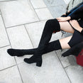 Over The Knee Flock Slim Fit Boots