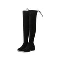 Over The Knee Flock Slim Fit Boots