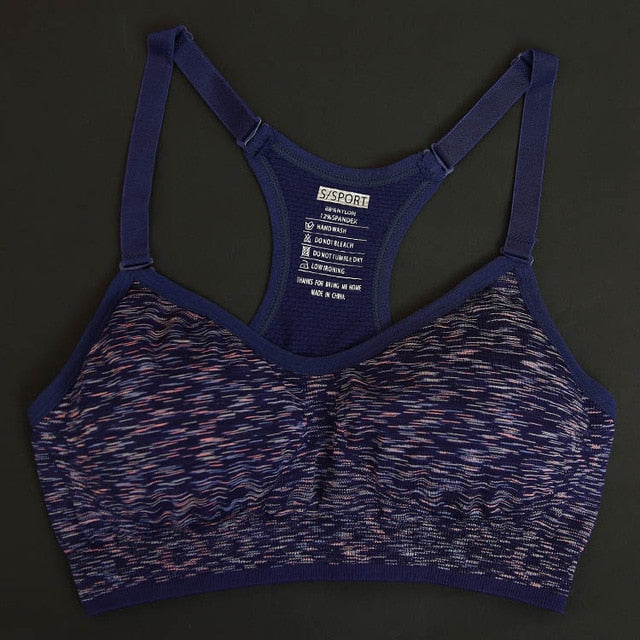 Straps Padded Top Seamless Fitness Yoga Sports Bra