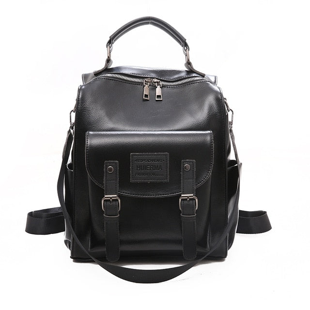 Leather Vintage Shoulder Mochila Backpack