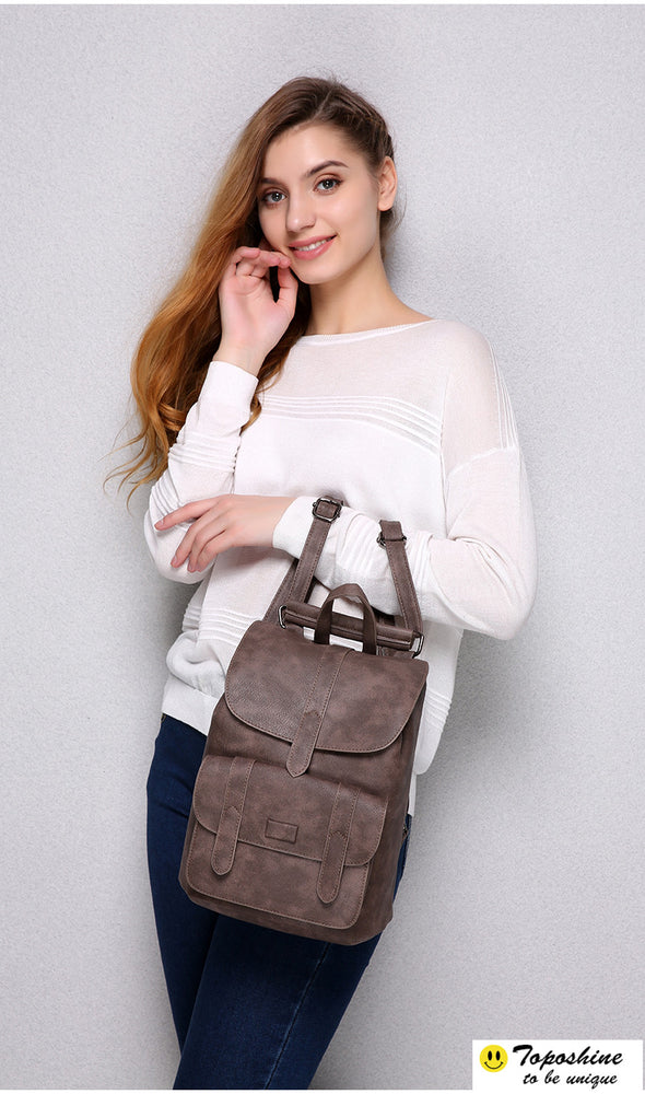 Leather Vintage Women Backpack