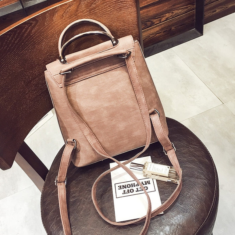 Leather travel Women Shoulder Backpack