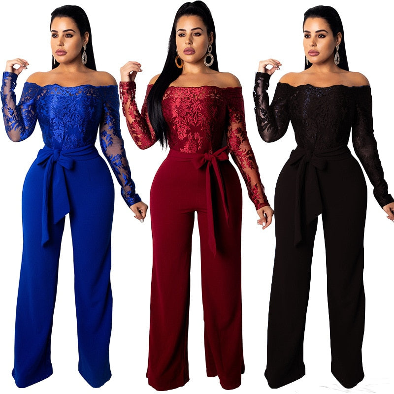 Lace Up Patchwork Rompers Sexy Jumpsuit