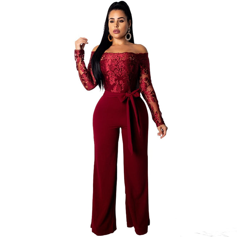 Lace Up Patchwork Rompers Sexy Jumpsuit