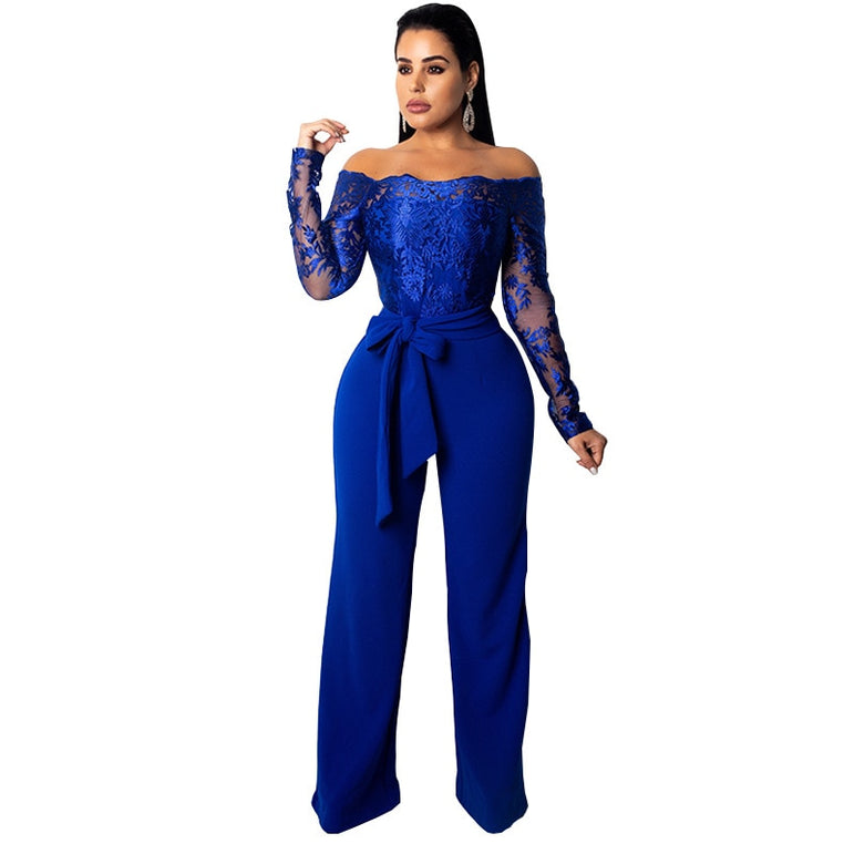 Lace Up Patchwork Rompers Sexy Jumpsuit