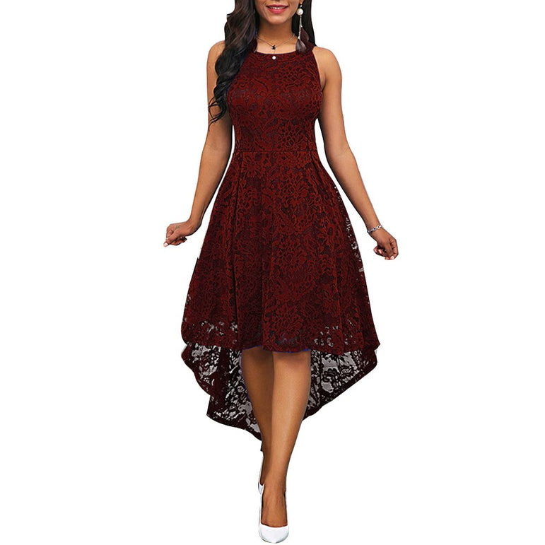 Lace Floral Women Party Midi Dress