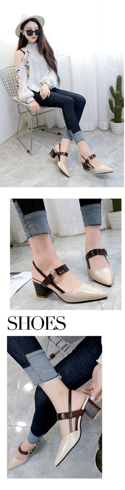 Shallow Mouth pointed Hollow Coarse sandals