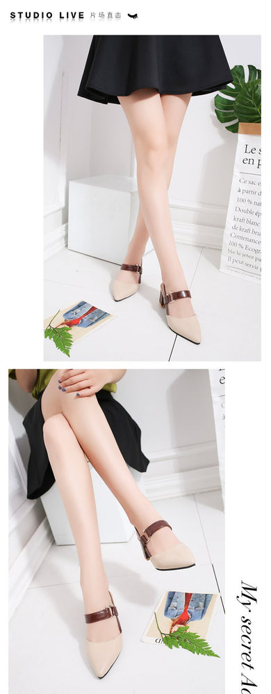 Shallow Mouth pointed Hollow Coarse sandals