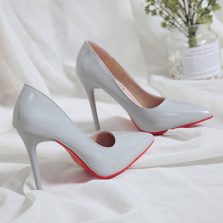 Leather Stiletto Pointed High Heels