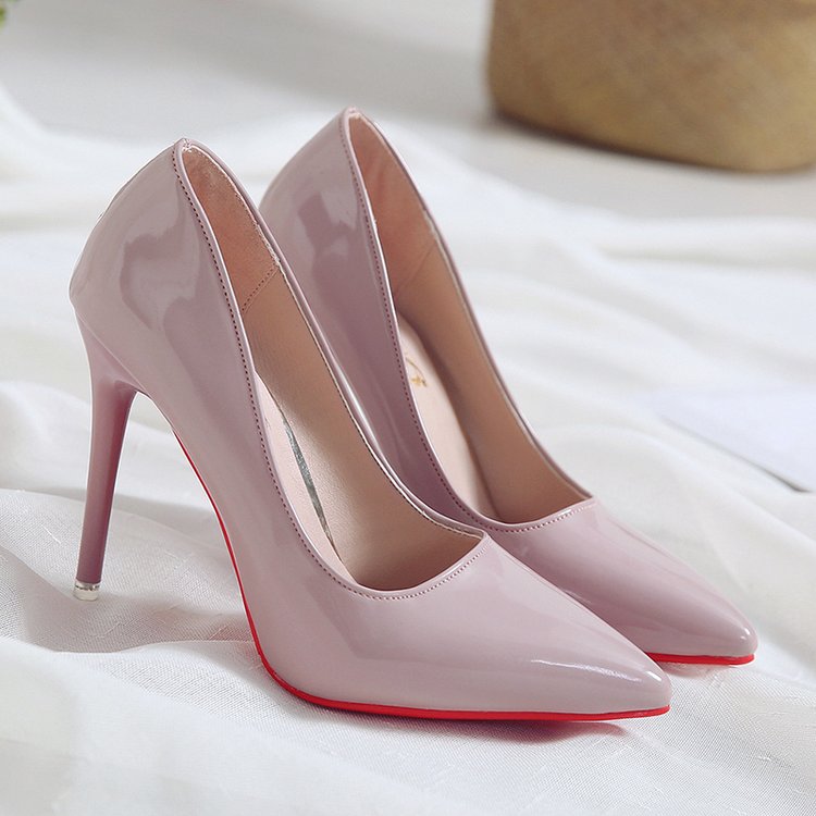 Leather Stiletto Pointed High Heels