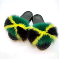 Indoor Flip Flops Women Fox Fur Slippers