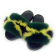 Non slip Fox Fur Slides Women Furry Slippers