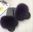 Non slip Fox Fur Slides Women Furry Slippers