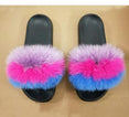 Non slip Fox Fur Slides Women Furry Slippers