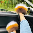 Furry Indoor Flip Flops Fox Fur Slippers