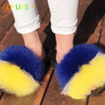 Furry Indoor Flip Flops Fox Fur Slippers