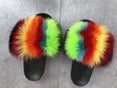 Furry Indoor Flip Flops Fox Fur Slippers