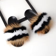 Furry Indoor Flip Flops Fox Fur Slippers