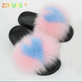 Furry Indoor Flip Flops Fox Fur Slippers