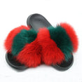 Furry Indoor Flip Flops Fox Fur Slippers