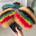 Furry Indoor Flip Flops Fox Fur Slippers