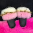 Furry Indoor Flip Flops Fox Fur Slippers