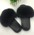 Plush Furry Slides Outdoor Fox Fur Slipper