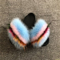 Plush Furry Slides Outdoor Fox Fur Slipper