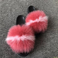 Plush Furry Slides Outdoor Fox Fur Slipper