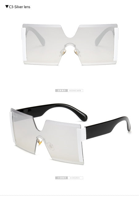 Square Oversized Rimless Sunglasses