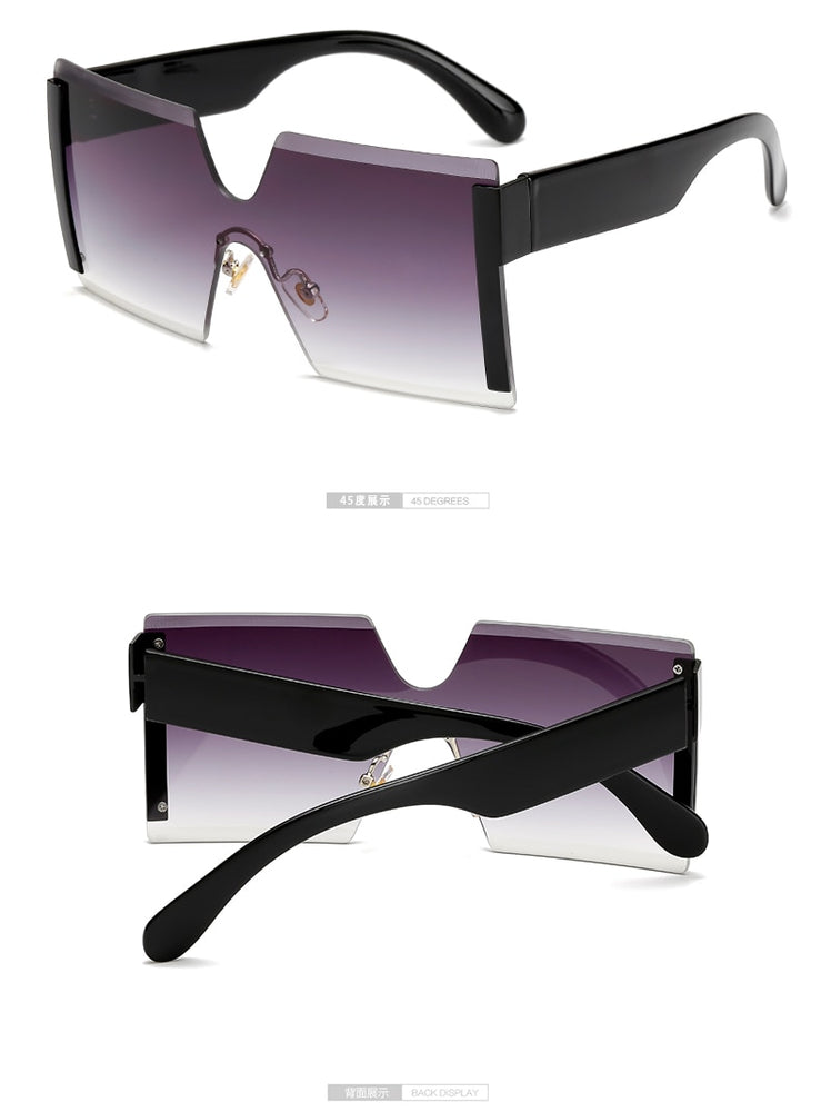 Square Oversized Rimless Sunglasses