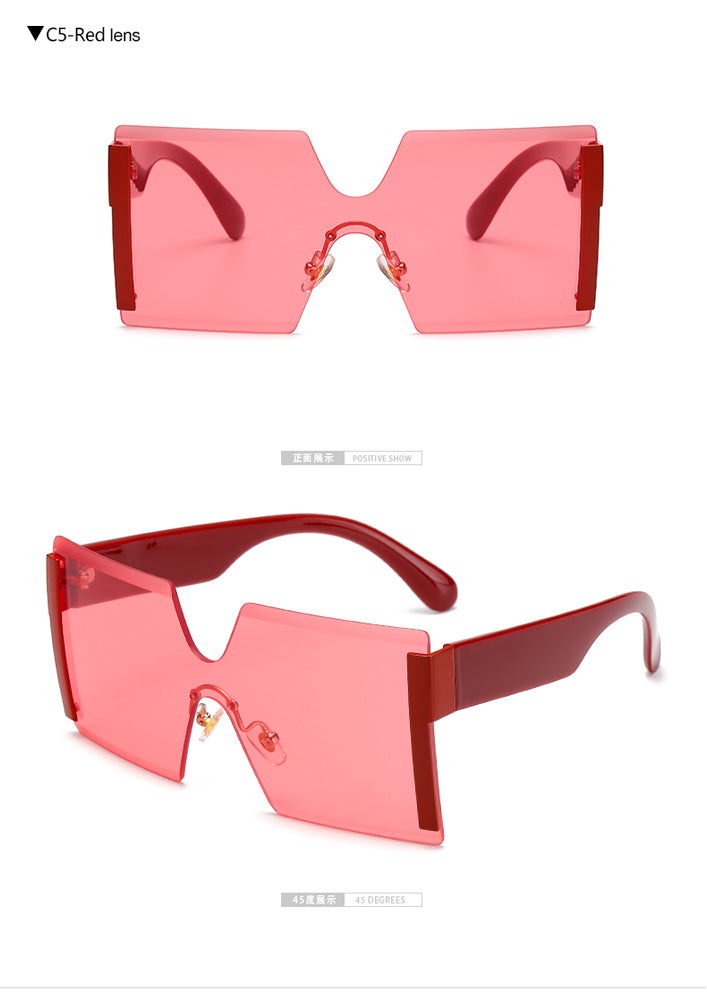 Square Oversized Rimless Sunglasses