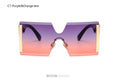 Square Oversized Rimless Sunglasses