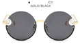 Rimless Trendy Women Round Sunglasses