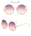 Rimless Trendy Women Round Sunglasses