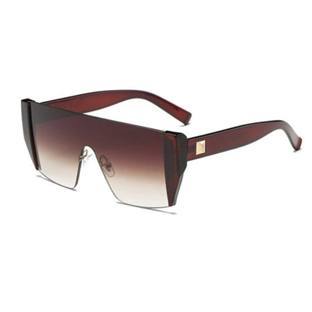 Rimless Square Vintage Ovesized Sunglasses