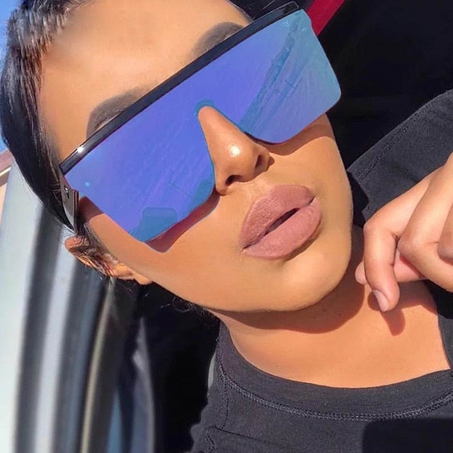 Rimless Square Vintage Ovesized Sunglasses