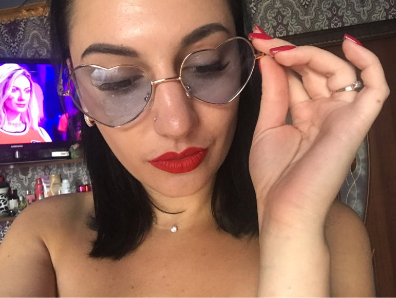 Rimless LOVE Heart Shaped Sunglasses