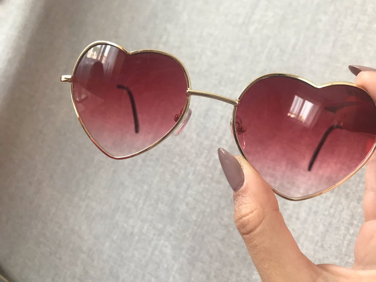 Rimless LOVE Heart Shaped Sunglasses