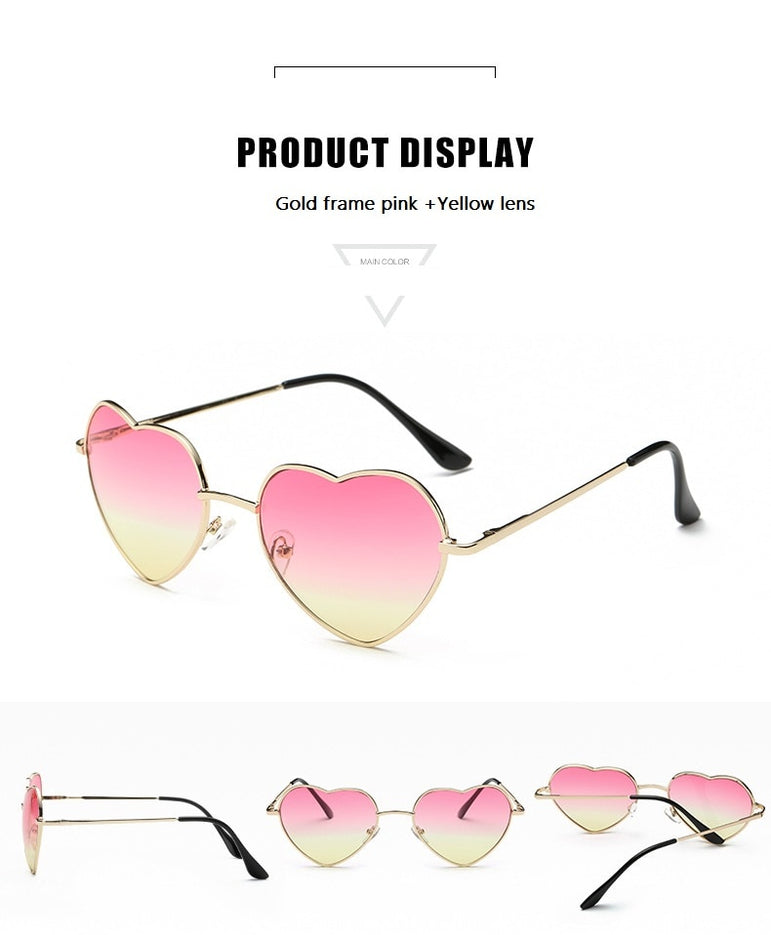 Rimless LOVE Heart Shaped Sunglasses