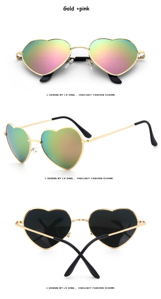 Rimless LOVE Heart Shaped Sunglasses