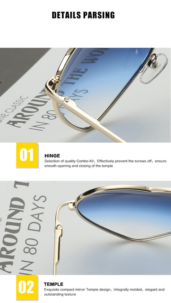 Rimless LOVE Heart Shaped Sunglasses