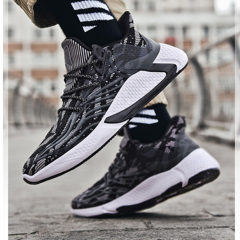 Breathable Mesh Lace-up Jogging Sneakers